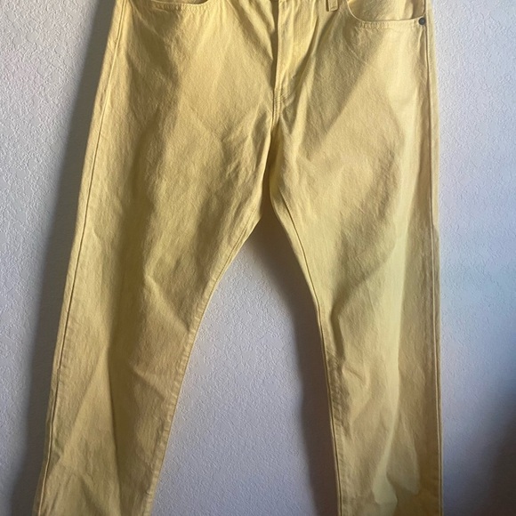 Levi’s Butter Yellow Middy Straight Mid Rise Rigid Western Preppy Jeans 30 x 30 - Picture 3 of 14